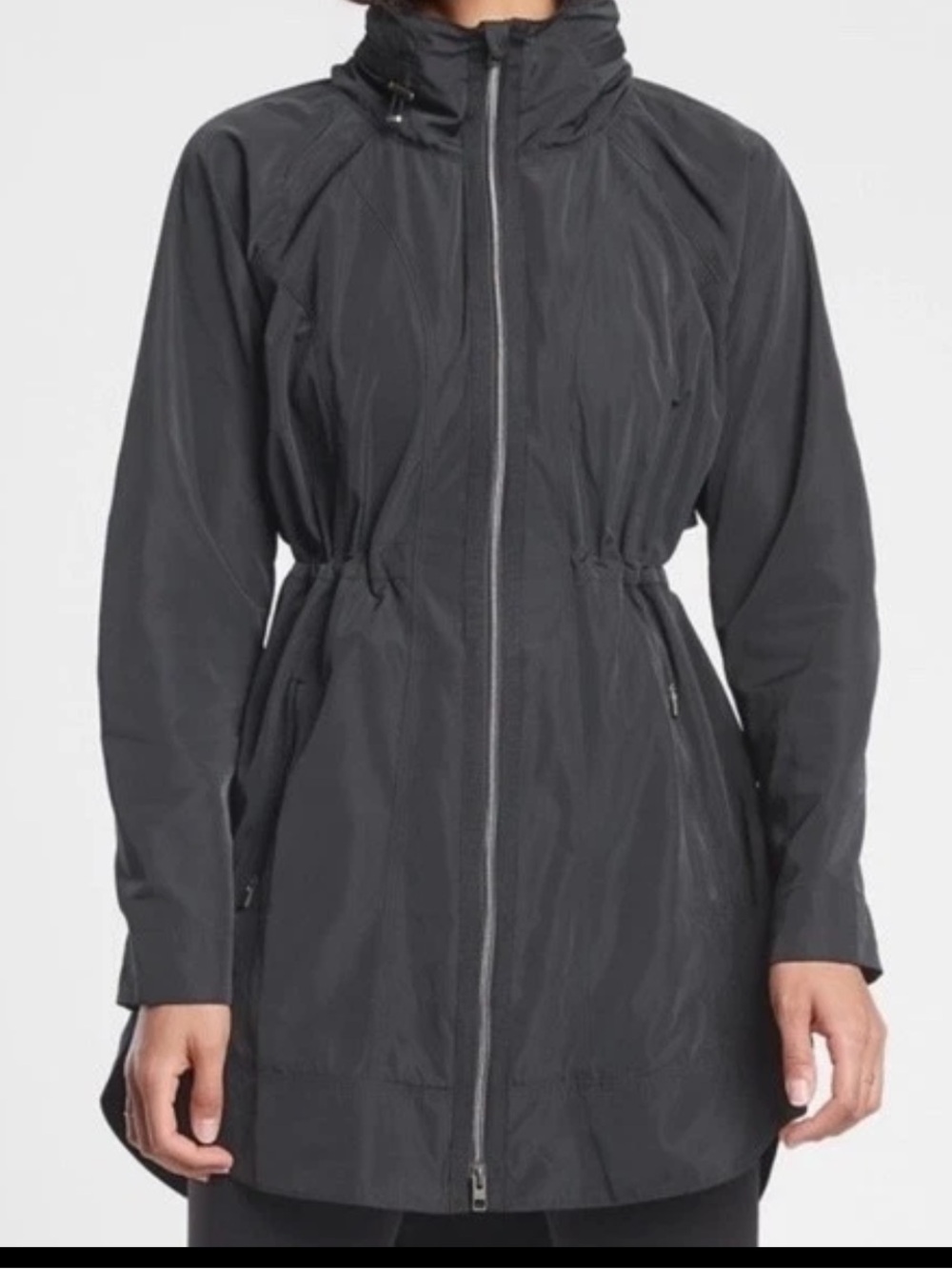 Athleta Drip Drop Rain Jacket Black Lightweight